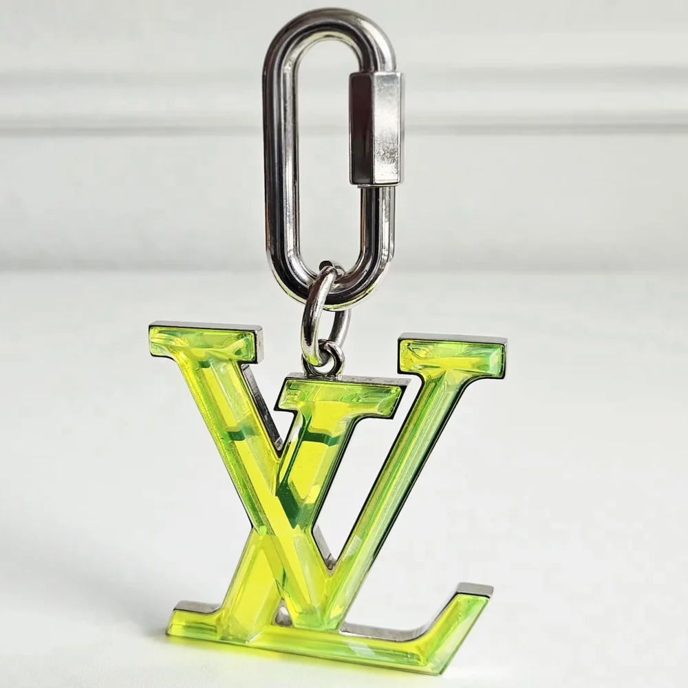 Louis Vuitton Neon Green Oversized LV Prism Bag Charm/Key Holder